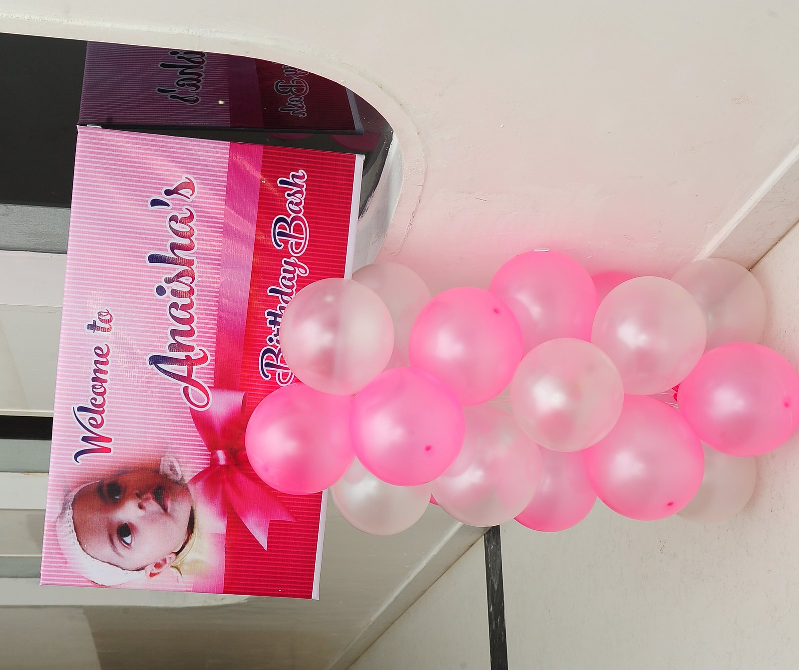 Birthday party balloon decoration welcome board Bangalore