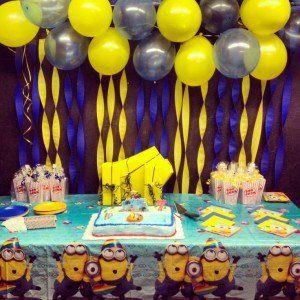 minions themed balloon decoration bangalore