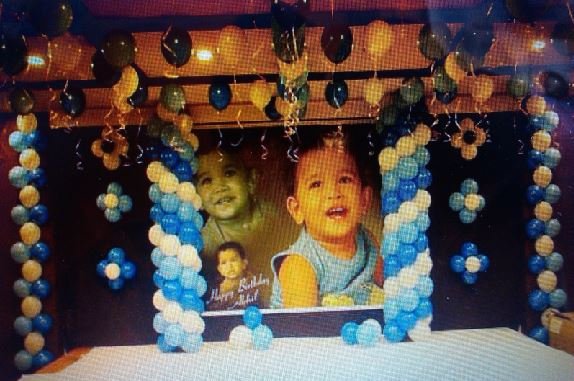 Banner theme birthday party balloon decorators in Bangalore