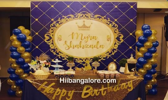 Birthday banner royal prince theme balloon decorations bangalore