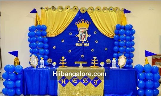 royal blue prince theme balloon decorations bangalore
