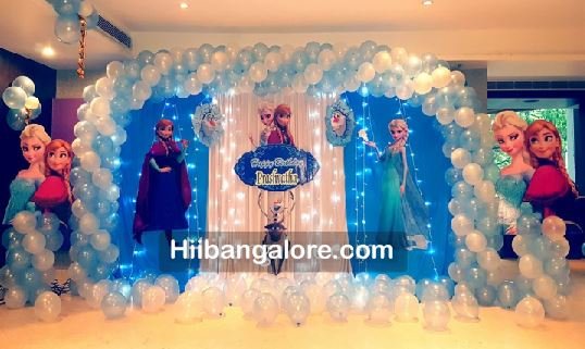 Frozen elsa themed backdrop decorations
