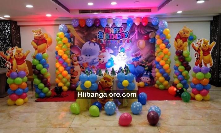 2D Winney the pooh birthday party decoration Bangalore