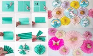 Decoration wih paper fans